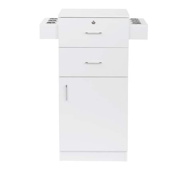 Karl home Beauty White Salon Storage Cabinet for Hair Stylist