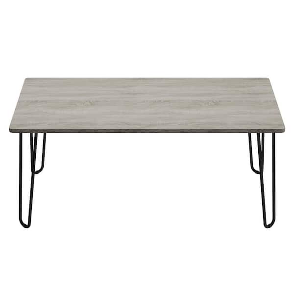 Lavish Home 41 in. Driftwood Gray Rectangle Wood Top Coffee Table