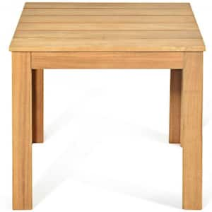 Natural Square Solid Wood Outdoor Coffee Bistro Table