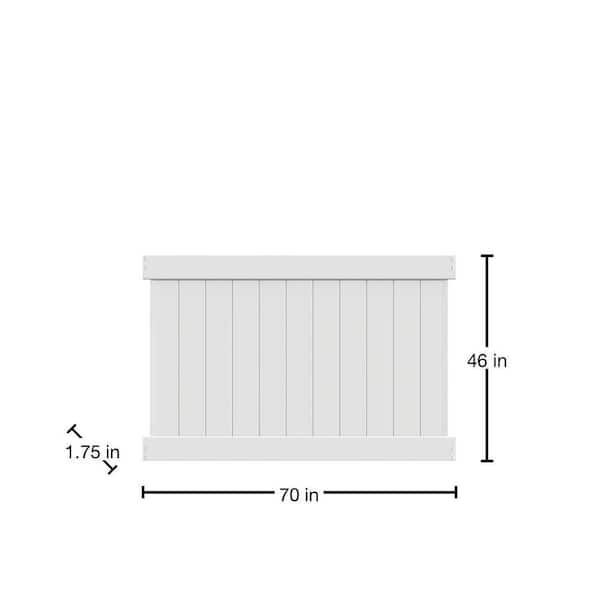 Barrette Outdoor Living Washington 4 ft. H x 6 ft. W White Vinyl Fence Panel (Unassembled)