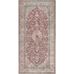 Lotus Tonti Red Vintage Medallion Oriental 2 ft. x 3 ft. 11 in. Machine Washable Accent Rug