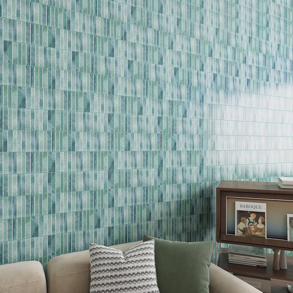 Teal Glossy Fluted Ceramic 4x12 Wall Tile