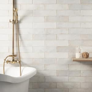 Mandalay White 2.95 in. x 11.81 in. Polished Ceramic Wall Tile (5.38 sq. ft./Case)