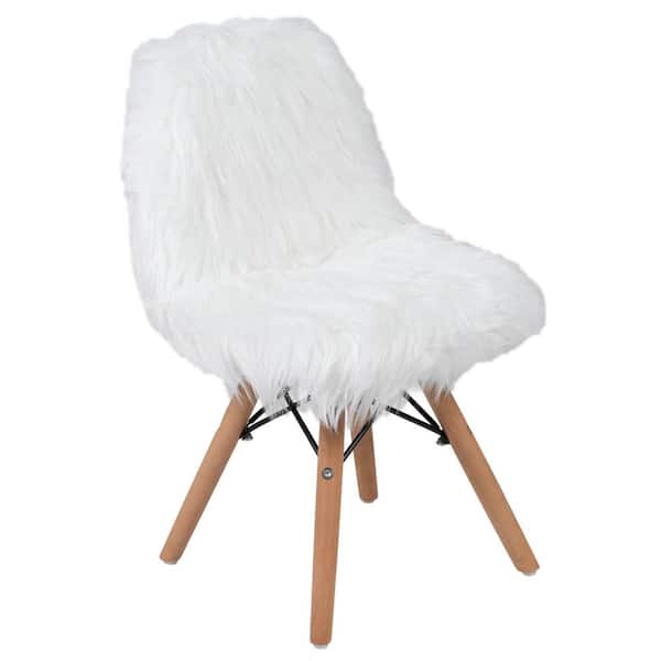 Carnegy Avenue Kids Shaggy Dog White Accent Chair