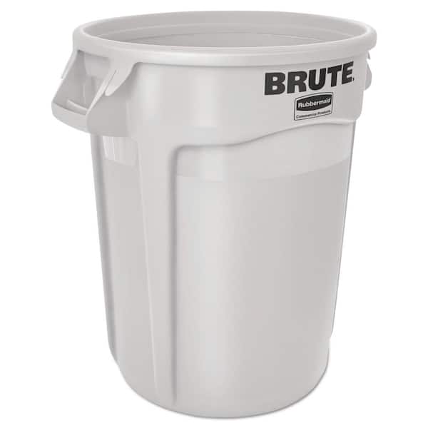 Lavex 55 Gallon White Round Commercial Trash Can