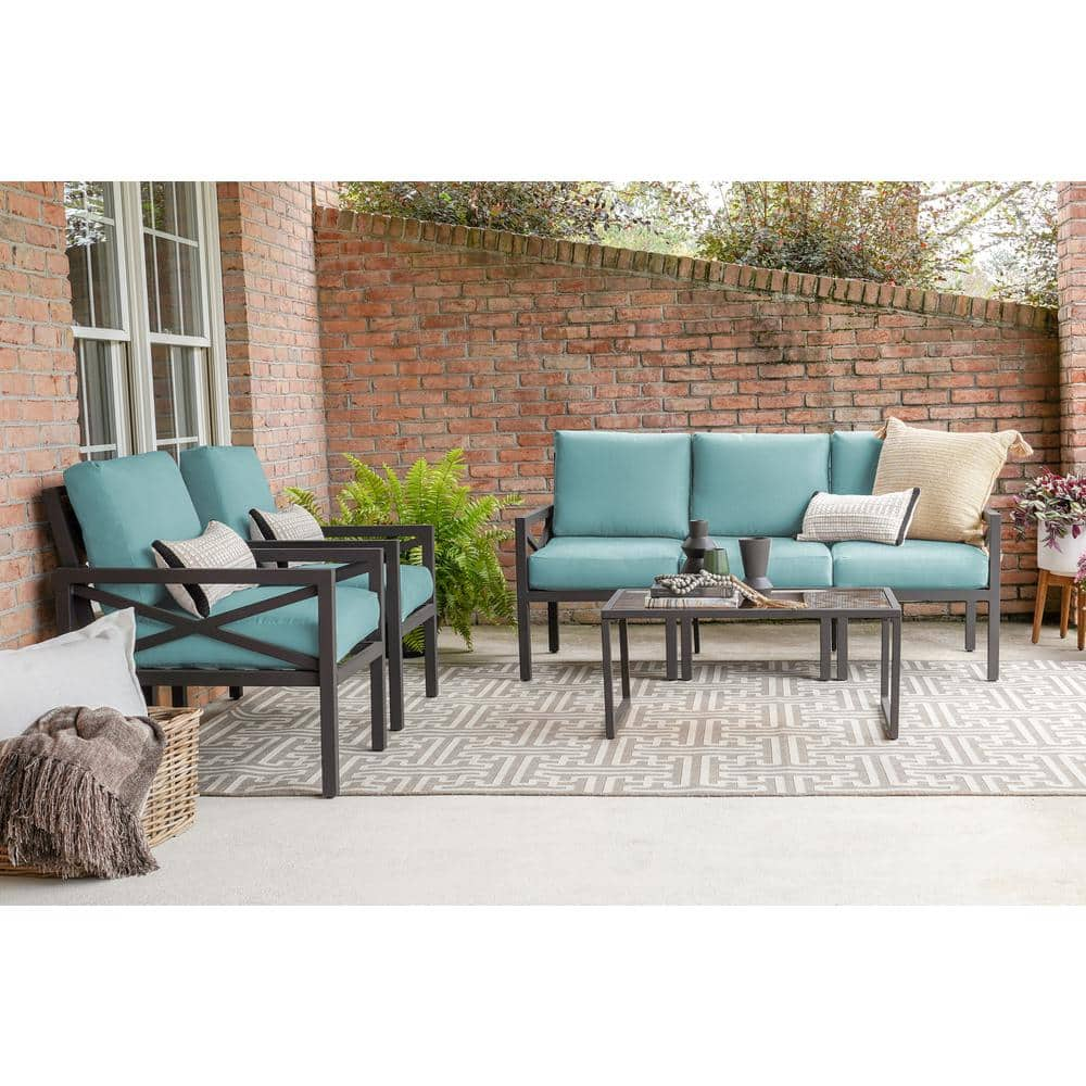 Leisure Made Blakely 6Piece Aluminum Patio Conversation Set with Spa