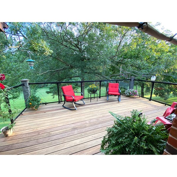 36-5/16 in. H x 42 in. W Aluminum Deck Railing Tempered Clear Glass Panel for 42 in. High System