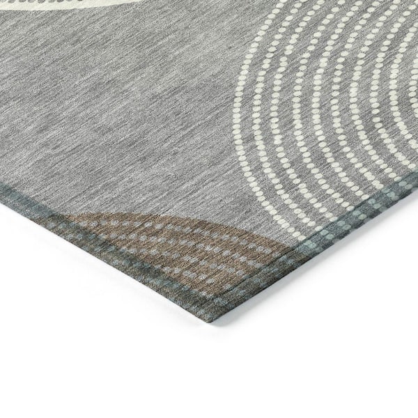 Chantille Machine Washable Indoor/Outdoor Abstract ACN2281 Gray 8 ft. x 10 ft. Area Rug