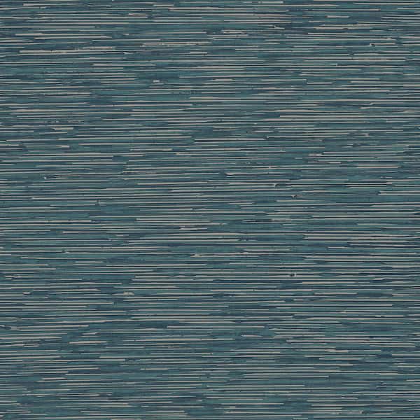 Unbranded TexStyle Collection Navy/Silver Bronze Effect Horizontal Stripe Metallic Finish Non-Pasted on Non-Woven Wallpaper Roll