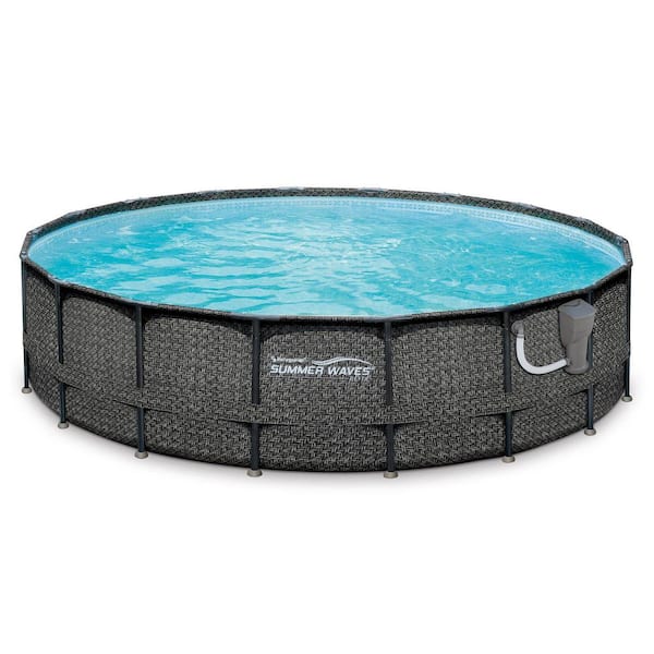 Summer Waves 20 ft. x 48 in. Round Hard Side Above Ground Swimming Pool Set with Pump