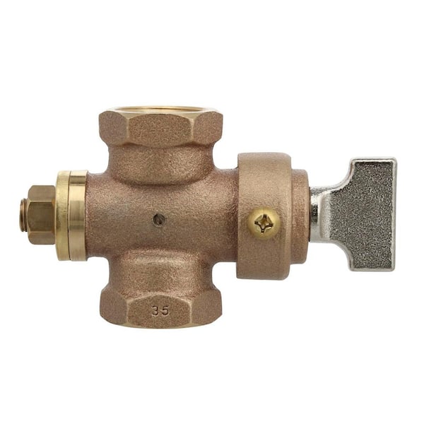 1 in. FIP x 1 in. FIP Bronze Ground Key Stop and Waste Valve