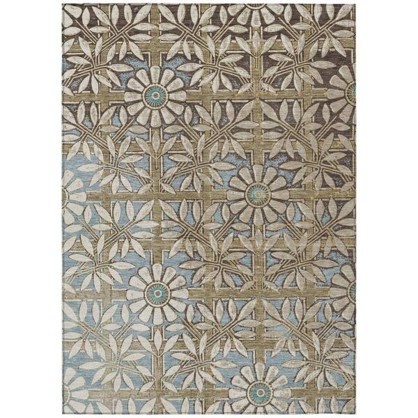 Chantille Machine Washable Indoor/Outdoor Abstract ACN2775 Khaki 10 ft. x 14 ft. Area Rug