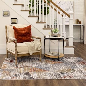 Anderson Multi 7 ft. 10 in. x 10 ft. Modern Contemporary Abstract Striped Area Rug