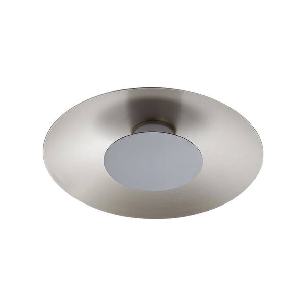 Golden Lighting - Luma 11.75 in. 12-Watt Soft Modern Sand Nickel Integrated LED Flush Mount with Graphite Shade