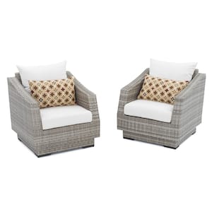 Cannes Patio Club Chair with Moroccan Cream Cushions (2-Pack)