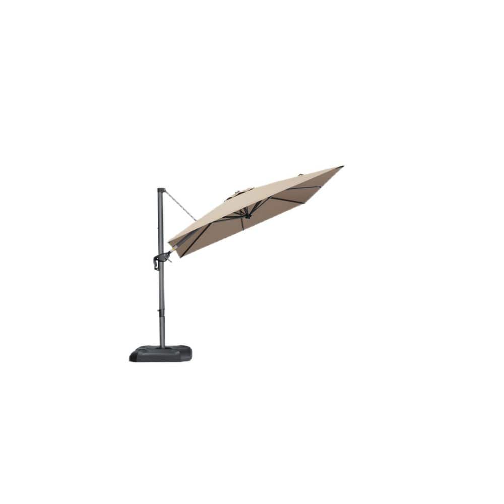 10 ft. Square Outdoor Patio Umbrella Cantilever Umbrella Aluminum Offset 360° Rotation Umbrella in Taupe, with Base price history on PriceWatchPro