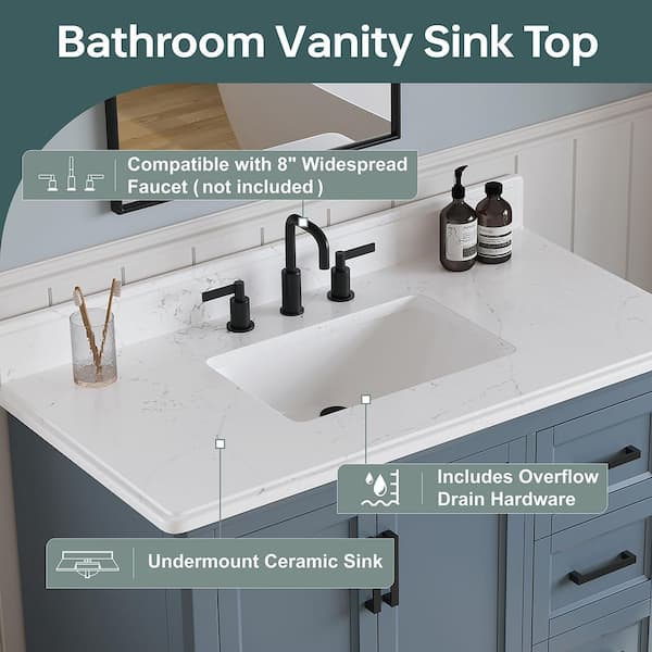DELUXE DL LIVING Rawsonville 43 in. Single Sink Freestanding Steel