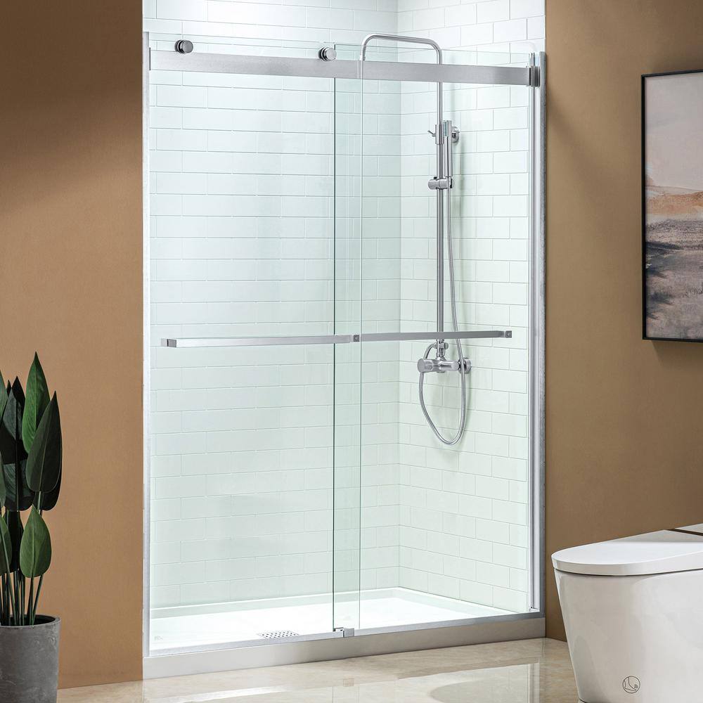 WOODBRIDGE Nutley 60 in. x 76 in. Double Sliding Frameless Shower Door