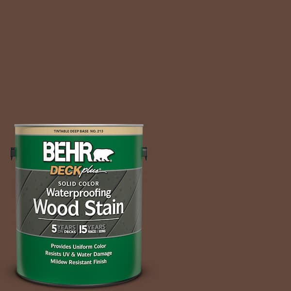 BEHR DECKplus 1 gal. #S-G-760 Chocolate Coco Solid Color Waterproofing Exterior Wood Stain