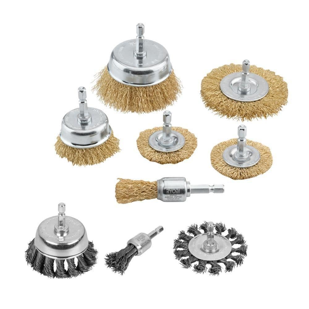 RYOBI Wire Wheel Assortment Set (6-Piece) & Twisted Wire Wheel Set