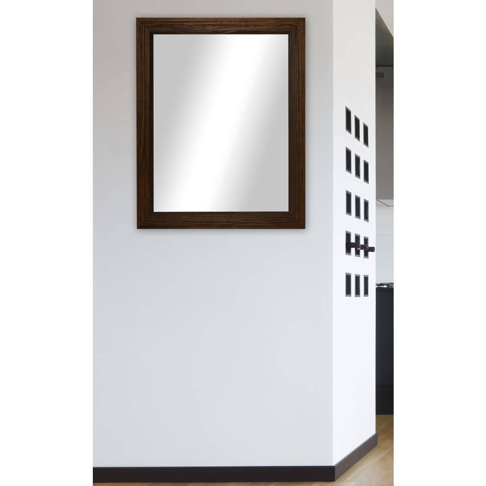 Espresso Classic Wood Grain Rectangular Vanity Wall Mirror