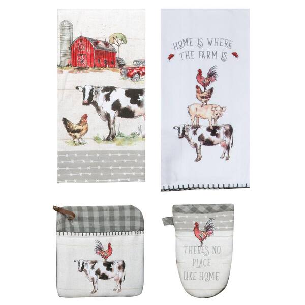 Kay Dee Country Life Multi-Colored Kitchen Textiles (Set of 4)