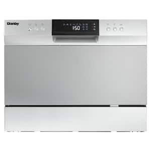 21.6 in. Countertop Dishwasher in Silver with 6-Cycles, 54 dBA