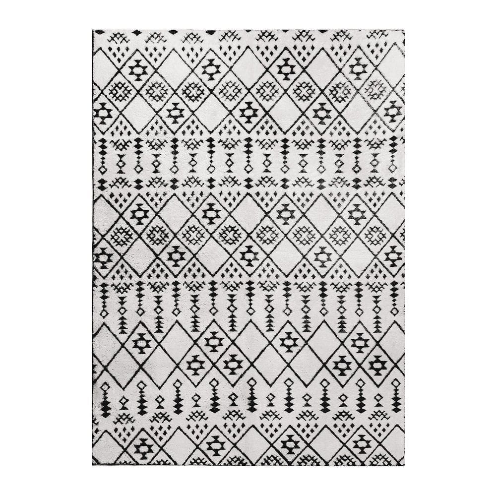 HaiiMeid Casimodo 5 ft. x 7 ft. Black Diamond Geometric Washable ...