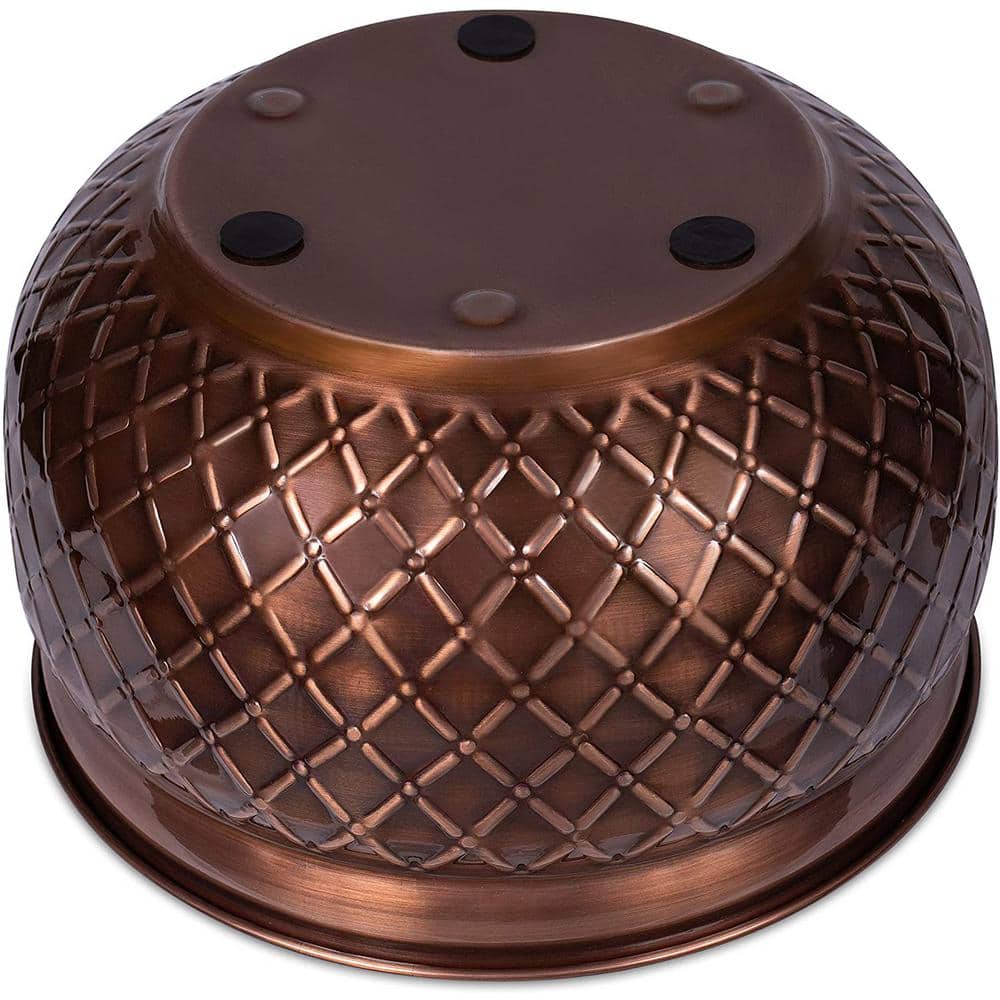 Copper Embossed Steel Decorative Water Hose Pot with Drainage Hole