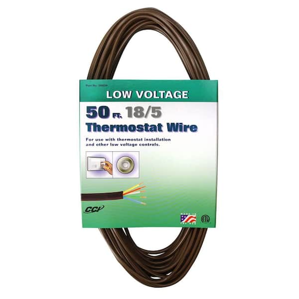 Coleman Cable 50 ft. 18/5 Brown Solid CU Thermostat Wire