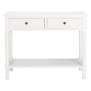 Tate 36 in. Rustic White 2-Drawer Console Table
