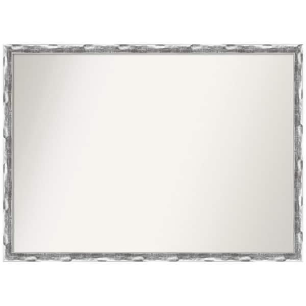 Amanti Art Scratched Wave Chrome 40 in. W x 29 in. H Non-Beveled Bathroom Wall Mirror in Silver