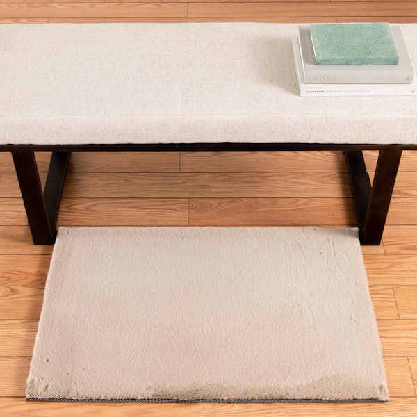 Piper Taupe 2 ft. x 3 ft. Solid Polyester Scatter Area Rug