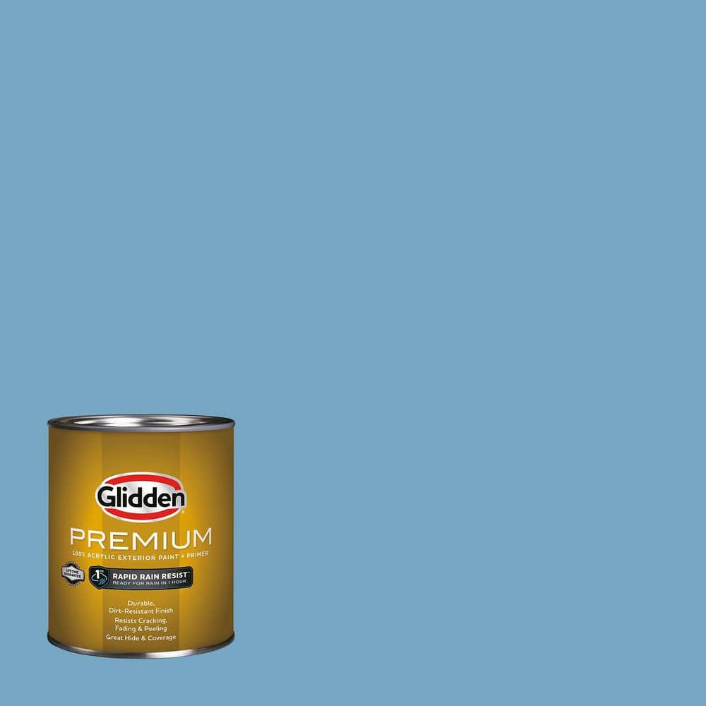 Glidden Premium 1 qt. Serene Sea PPG1158-4 Satin Exterior Latex