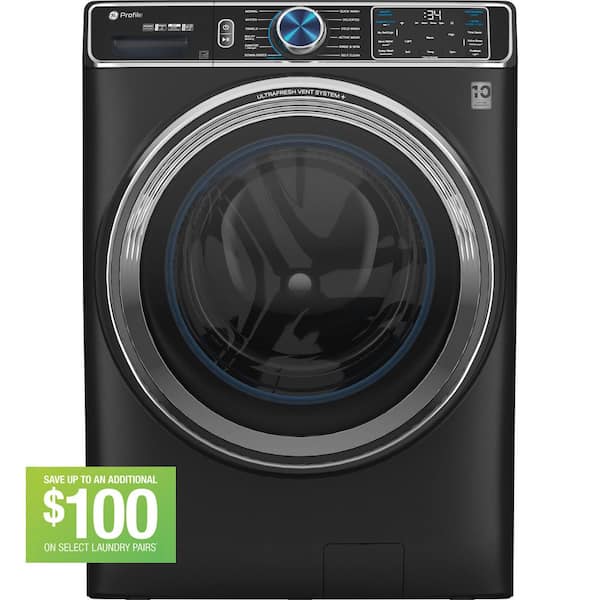 GE Profile 5.3 cu. ft. Smart Front Load Washer in Carbon Graphite with OdorBlock UltraFresh Vent System and Steam