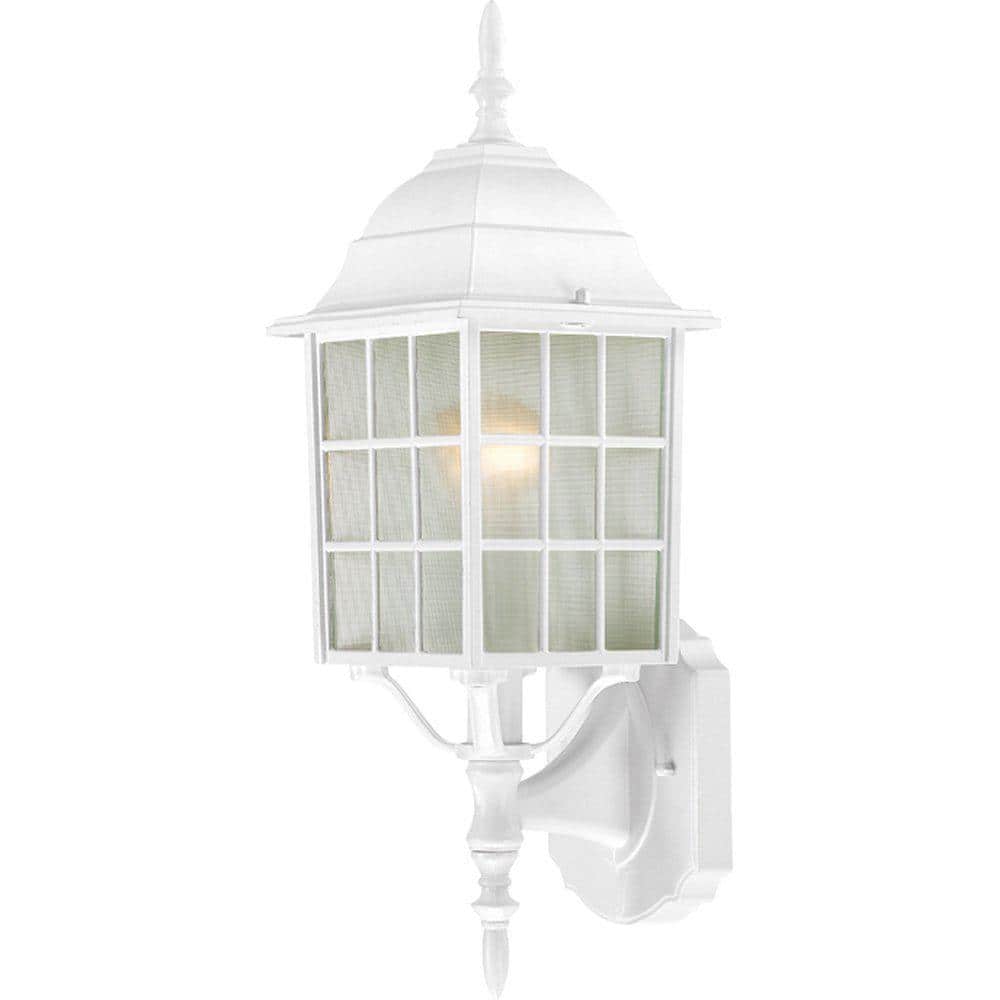 White Frosted Glass Traditional Outdoor Wall Lantern