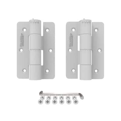 3.125 in. x 4.875 in. Aluminum White Standard Butterfly Hinge (2-Pack)