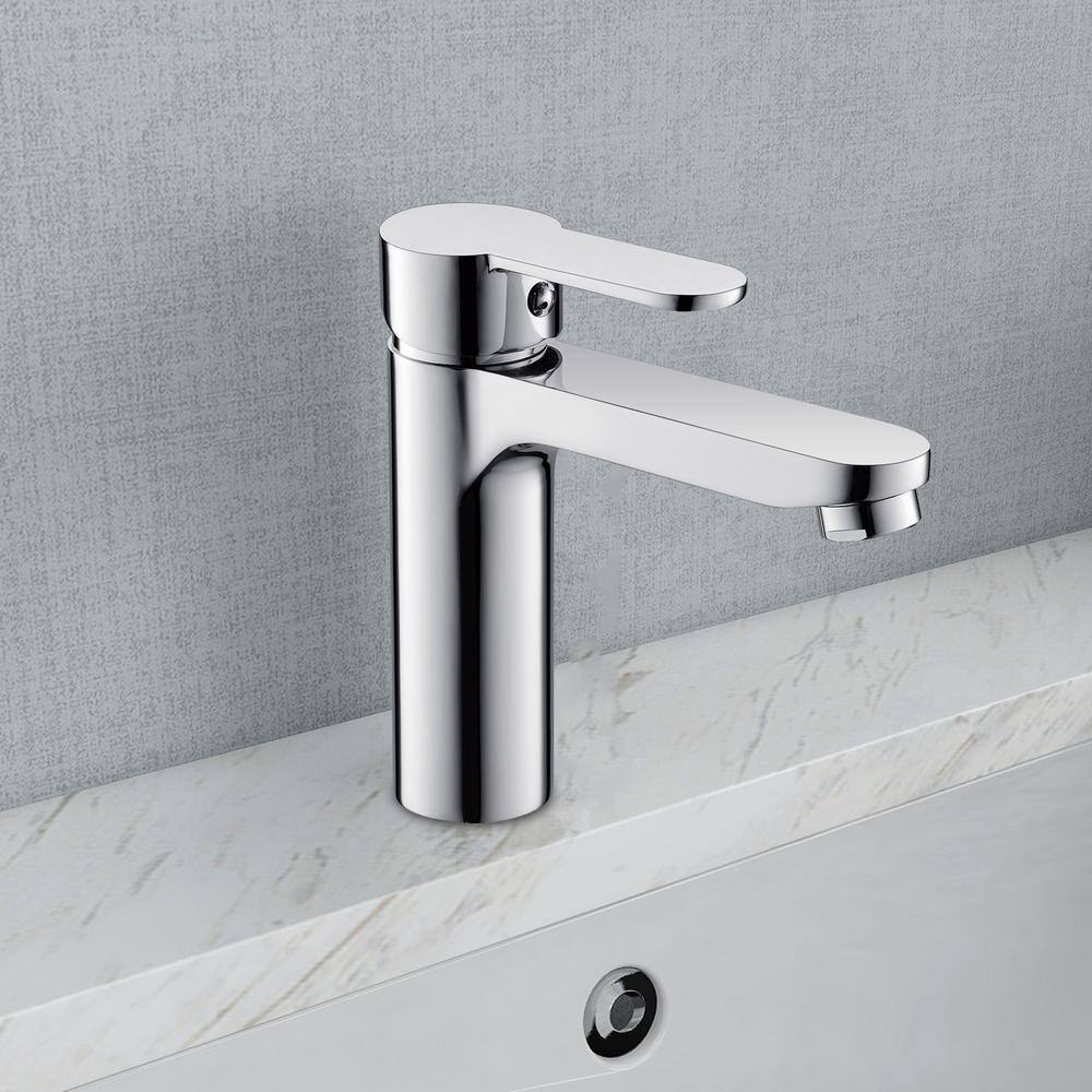 Chrome Single-Handle High Arc Bathroom Faucet