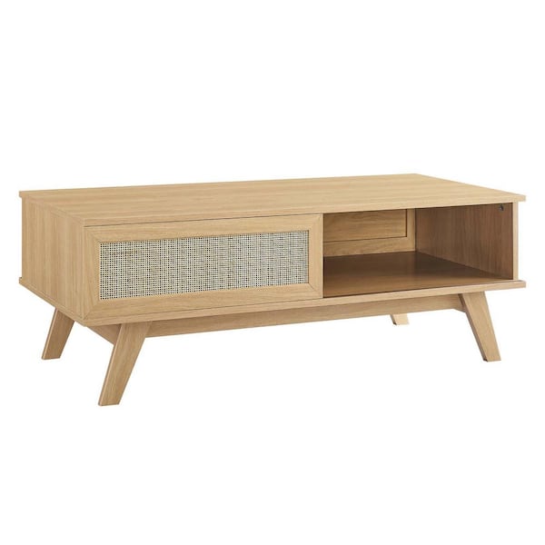 MODWAY Soma Coffee Table in Oak 21.5 in. L x 43 in. W x 16 in. H Rectangle MDF and Particleboard Top