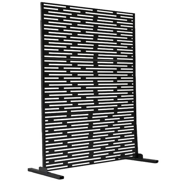 73 in. Black Decorative and Privacy Aluminum Garden Fence
