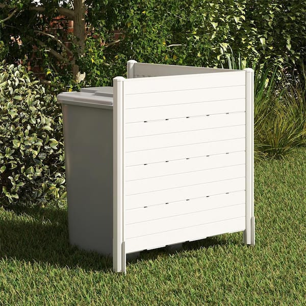HONEY JOY 4.08 ft. x 4.04 ft. White PVC Outdoor Privacy Fence Panel