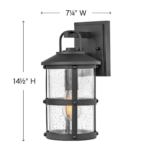 HINKLEY - Hinkley Lakehouse Small Outdoor Wall Mount Lantern, Black