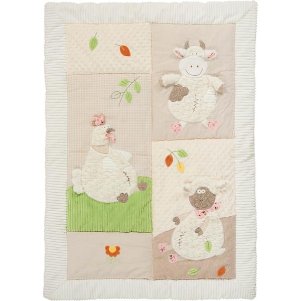 Mina Victory Plush Lines Multicolor Animal 48 in. x 36 in. Quilt