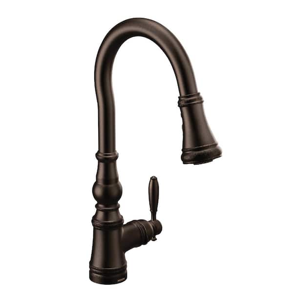 Weymouth Oil-Rubbed Bronze 16.73 in. H Pull Down Sprayer Kitchen Faucet with 360 Degree Spout Swivel and Power Boost