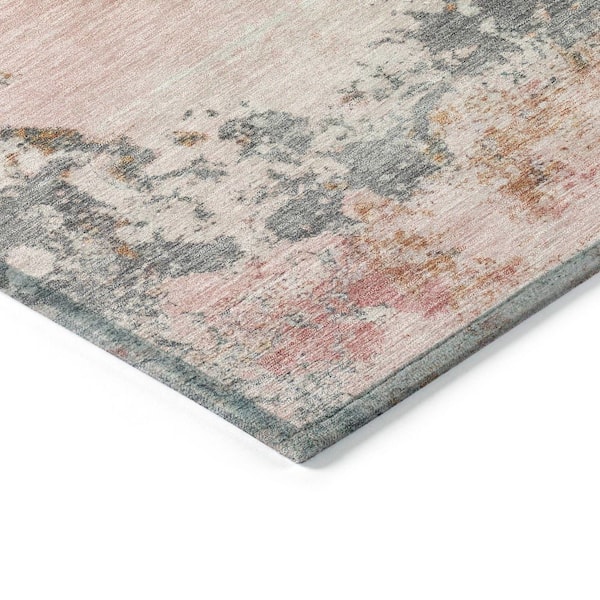Chantille Machine Washable Indoor/Outdoor Abstract ACN2070 Pink 8 ft. x 8 ft. Area Rug