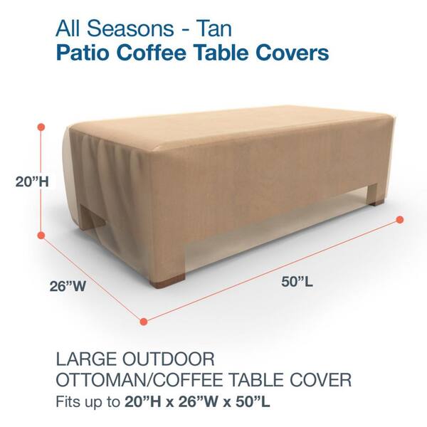 Ottoman Covers Weather Resistant Square Beige All-Seasons Large Patio Table 