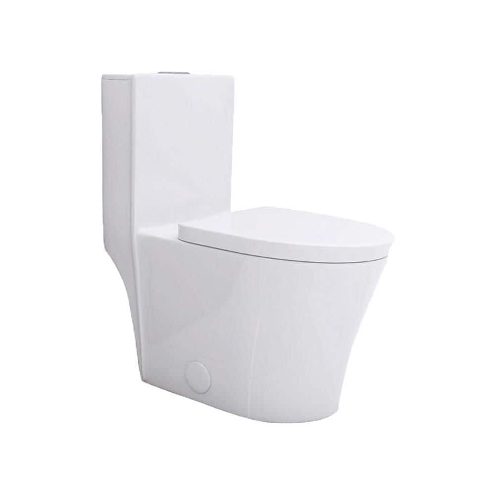 1-Piece 1.1/1.60 GPF Dual Flush Elongated Round Toilet in Glossy White, Seat Included price history on PriceWatchPro