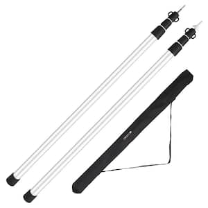 3 ft. to 7.5 ft. Aluminum Portable Telescopic Tarp Awning Pole Adjustable Tent Rod with Carry Bag for Camping (2-Pieces)