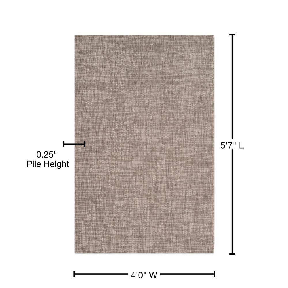 Light Brown 47"x67" Contemporary Easy-Care Outdoor Rug