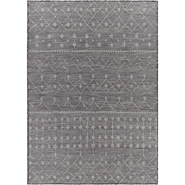 Livabliss Laylani Dark Gray 8 ft. x 10 ft. Indoor/Outdoor Area Rug ...